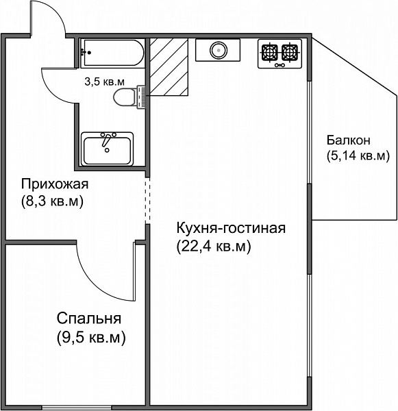 1 к.кв. в ЖК IQ, Пушкинское ш. д.13 к.5